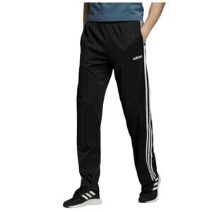 Adidas Track Pants Mens L Black 3 Stripe Joggers Zip Ankle CE9963